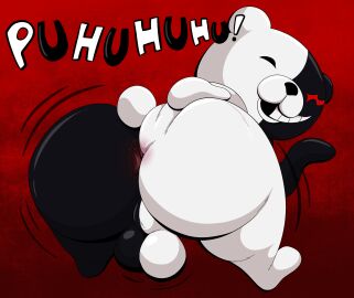 absurd_res anthro anus ass ass_grab balls bear big_ass big_butt butt_grab danganronpa genitals hand_on_ass hand_on_butt hi_res looking_at_viewer male mammal monokuma perineum presenting presenting_hindquarters solo spread_ass spread_butt spreading tepigfan101 text