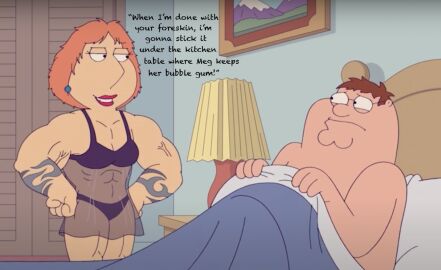 family_guy female foreskin ginger_hair lois_griffin male muscular muscular_female oral penis peter_griffin pumped_up tagme uncircumcised