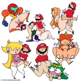 1boy 2d 6girls accurate_art_style all_fours anal anal_sex armor armored_samus artstyle_imitation ass big_ass big_breasts blonde_hair breasts cartoony clothed_female clothed_male_nude_female color cowgirl_position crossover crown cum cum_drip cum_in_ass cum_in_mouth cum_in_pussy cum_inside cum_leaking doggy_style dress excessive_cum female fishnets from_behind from_behind_position green_hair happy_sex harem helmet helmet_with_visor human human_penetrated human_penetrating kid_icarus kid_icarus_uprising light-skinned_female light_skin long_hair looking_annoyed looking_back male mario mario_(series) medium_breasts metroid missionary_position mob_face multiple_girls narrow_waist nintendo on_model open_mouth palutena pokenaito princess princess_daisy princess_peach princess_rosalina princess_zelda pussy red_hair reverse_cowgirl_position samus_aran sex skinny small_waist speedrunner_mario stand_and_carry standing_sex straight super_mario_bros. super_mario_galaxy super_smash_bros. terminalmontage the_legend_of_zelda thick_thighs thin tiny_waist vaginal_penetration varia_suit varia_suit_helmet wide_hips zelda_(a_link_between_worlds)