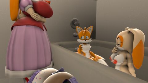3d 3d_model abdl anthro awkward bath bathing bathroom bathtub big_breasts blue_eyes breasts bunny_ears bunny_girl canine closed clothed clothed_female_nude_female clothed_female_nude_male clothes clothing completely_nude cream_the_rabbit crossed_arms diaper diaper_fetish diaperfur digital_media embarrassed embarrassed_nude_male eyes female fox fox_boy fox_ears furry giggle giggling high_heels infantilism lagomorph lucario1555 male male/female messy_diaper mother mother_and_daughter naked nipples nude nude_female nude_male orange_body orange_fur orange_hair rabbit sfm shoes sitting sitting_in_bathtub sitting_in_water sonic_(series) sonic_the_hedgehog_(series) tails tails_the_fox two-tone_body two-tone_fur used_diaper vanilla_the_rabbit white_body white_fur