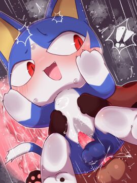 anal anal_sex animal_crossing anthro ass badwingm balls blue_body blue_fur blush bodily_fluids canid canine cum cum_in_ass cum_inside domestic_cat duo erection felid feline felis fur gay genital_fluids genitals hi_res male male/male male_penetrated male_penetrating male_penetrating_male mammal nintendo orgasm penetration penile penile_penetration penis penis_in_ass raccoon_dog red_eyes rover_(animal_crossing) sex tanuki tom_nook tom_nook_(animal_crossing)