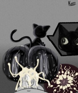 absurd_res artist_name ass big_ass big_penis black_body black_ears black_eyes black_fur bodily_fluids cum domestic_cat felid feline felis feral fur furry genital_fluids genitals gradient_background grey_background greyscale hi_res huge_ass huge_cock human human_on_feral humanoid_genitalia humanoid_penis impregnation interspecies kiffy_(artist) male male/male male_pregnancy mammal monochrome ovum penis pregnancy pregnant pregnant_male simple_background sindenekoninaru sperm_cell sweat sweatdrop sweaty_ass tail vein veiny_penis watermark zoophilia