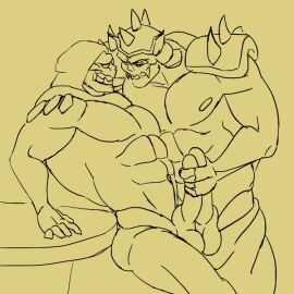 2d 2d_animation anesquared animated balls bara big_balls big_penis cum erection gay genital_fluids handjob male male_nipples male_only masters_of_the_universe masturbation monochrome mortal_kombat mortal_kombat_11 muscular muscular_male netherrealm_studios nipples orgasm penis shao_kahn skeletor skull skull_head sweating yaoi