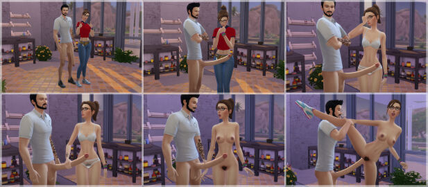 1boy 1girls 2024 3d big_penis clothed_female_nude_male couple couple_sex female female_penetrated glasses indoors jeans male male_penetrating male_penetrating_female matrixsims penis penis_in_pussy pussy store t-shirt the_sims the_sims_4