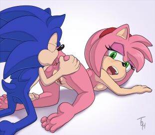 all_fours amy_rose anal anthro anus ass backsack balls ballsack barefoot blue_body blue_fur blush breasts closed_eyes digital_media_(artwork) duo erection eulipotyphlan feet female fur genitals half-closed_eyes hedgehog humanoid_feet intraspecies licking looking_back male male/female mammal narrowed_eyes nude open_mouth oral penis pink_body pink_fur plantigrade pussy quills_(anatomy) rimming rimming_female sega sex side_boob simple_background sonic_(series) sonic_the_hedgehog sonic_the_hedgehog_(series) the_other_half tongue tongue_out vein veiny_penis vulva white_background