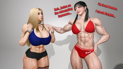 2girls 3d asian asian_female ass big_ass big_breasts big_thighs breasts bust busty chest curvaceous curvy curvy_figure female hannah_reese hips hourglass_figure huge_ass huge_breasts huge_thighs japanese japanese_female large_ass large_breasts large_thighs legs light-skinned_female light_skin mature mature_female mila_aki muscular muscular_female original original_character original_characters sevenarts sevenverse slim_waist thesevenartsx thick thick_hips thick_legs thick_thighs thighs voluptuous waist wide_hips