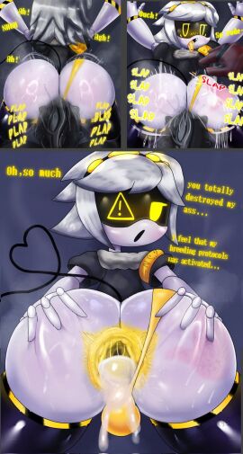 2boys ass ass_bigger_than_head asshole big_ass big_penis blowjob bulge buttsex cock cock_in_face cock_in_mouth cum_in_ass curvy domination femboy feminine_male gaping_anus gay hips holding_head khadhunter7 male male_only murder_drones n_(murder_drones) penis plap spreading_ass thick_ass thick_thighs thigh_highs thong tongue tongue_out white_hair wide_hips yellow_thong