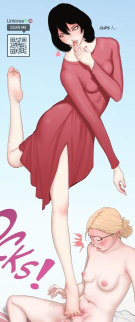 feet female female_only footjob nipple nude pussy stepping_on_female yuri