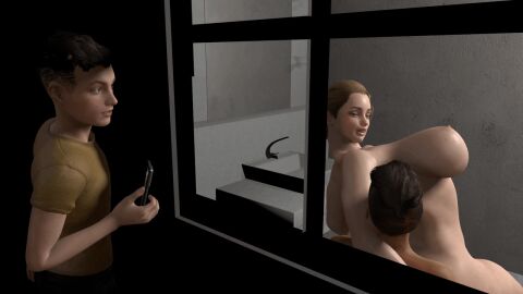 1girls 2boys 3d age_difference animated ass big_ass big_breasts big_butt breasts cheating cheating_wife curvy curvy_figure female gif huge_ass huge_breasts larger_female light-skinned_female light-skinned_male light_skin male mature_female milf mother multiple_boys multiple_males ocici older_female older_female_and_younger_male reverse_cowgirl_position riding size_difference smaller_male thick_ass virtamate voyeur voyeurism younger_male