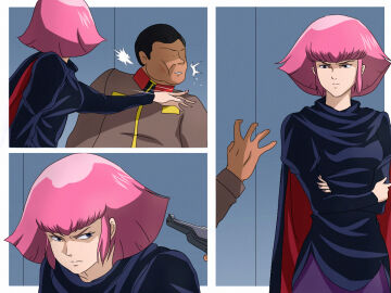 1girls female gundam gundam_zz haman_karn pink_hair salmon_knight short_hair