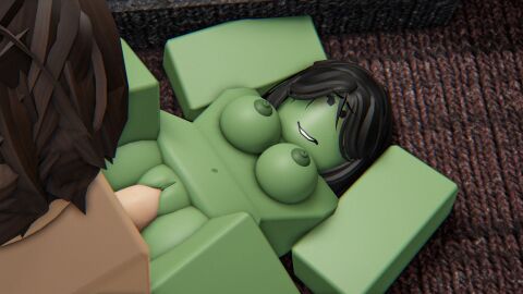 1boy 1girls 3d after_the_flash black_hair female green_skin hyakuyen male mutant mutant_(atf) pussy roblox roblox_game robloxian tagme vaginal vaginal_penetration vaginal_sex