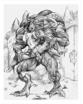 alien aludran_reptiloid bodily_fluids clothing cum cum_in_vagina cum_inside duo eyewear female from_behind_position genital_fluids genitals gunshot_wound hands_behind_back hellfire_(serious_sam) hi_res horn human humanoid khasdannyanlord licking male male/female mammal moan multi_arm multi_limb muscular muscular_male nipple_fetish nipple_play penis pussy scalie sex standing standing_sex sunglasses tongue torn_clothing