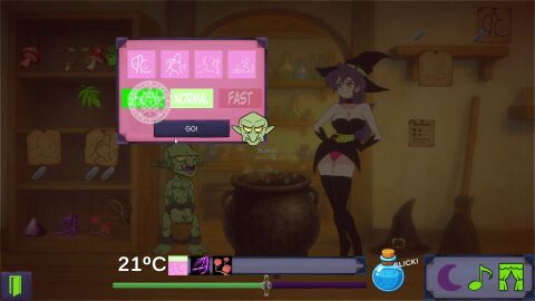 1boy animated black_choker black_gloves black_thighhighs blush breasts cg choker colored_skin erection female femdom gloves goblin green_skin indoors interspecies large_breasts long_hair magic magic_circle nipples nude official_art orc penis pointy_ears potion purple_hair sharp_teeth sitting smile sound straight tagme teeth thighhighs uncensored video witch_(witch_seed_gsa) witch_seed_(goblin_slave_alchemy) yellow_eyes