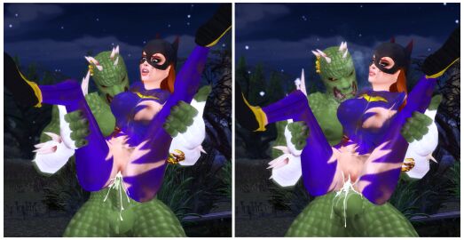 3d barbara_gordon batgirl batman_(series) cum cum_drip cum_in_pussy cum_inside dc dc_comics deep_penetration female killer_croc male monster_cock monster_rape mutation part3 penis pof3445 pussy suspended suspended_in_midair the_sims the_sims_4 vaginal_penetration waylon_jones