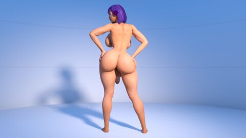 1futa 3d 3d_model auditour breasts futa_only futanari human human_only intersex large_breasts light-skinned_futa light_skin natt_(auditour) original_character penis purple_hair solo