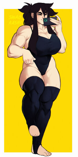 1girls alien alien/human alien_girl aspara_(swagkashi) dragon_ball dragon_ball_super dragon_ball_z female female_only leotard light-skinned_female light_skin oc original_character saiyan saiyan_female swagkashi taking_picture