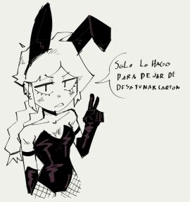 2d ak_memo bunny_ears bunnysuit cala_(huvul) dialogue doing_pose habiaunavezloquendo hi_res high_resolution highres looking_at_viewer loquendo loquendo_youtuber no_color serious serious_face spanish_dialogue youtube youtube_hispanic youtuber