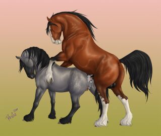 2017 animal_genitalia animal_penis anus balls black_balls black_body black_fur black_mane black_tail bodily_fluids breasts brown_anus brown_body brown_eyes brown_fur closed_eyes crotchboobs crotchboobs_visible_through_thighs cum cum_in_pussy cum_inside cum_splatter dated duo equid equine equine_anus equine_genitalia equine_penis erection female female_penetrated feral feral_on_feral feral_penetrated feral_penetrating feral_penetrating_feral from_behind_position fur genital_fluids genitals gradient_background grey_body grey_fur horse male male/female male_penetrating male_penetrating_female mammal mane mounting penetration penis pussy rufciu sex side_view signature simple_background tail white_body white_fur