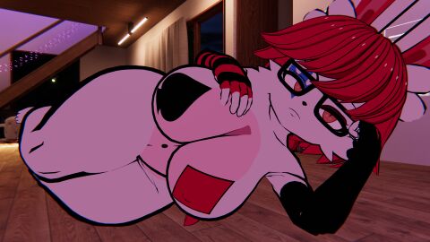 1girls big_breasts breasts female glasses in_heat_(game) pasties poppi_(in_heat) spade_pasties vrchat