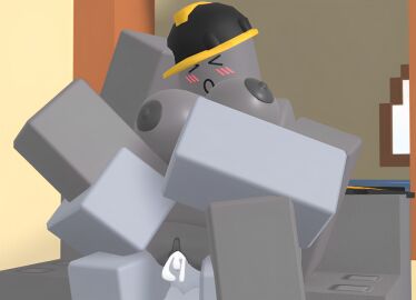 3d closed_eyes cum cum_in_pussy cum_inside female grey_body hard_hat hat holding_onto_hat pussy roblox roblox_avatar robloxian sex the_m1guy