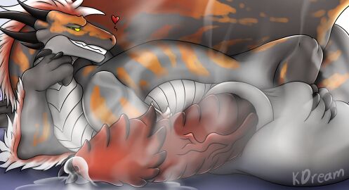 animal_genitalia balls big_balls big_penis bodily_fluids claws dragon erection feral genital_fluids genitals hi_res horn huge_balls huge_cock hyper hyper_balls hyper_genitalia hyper_penis karthis_(redtint) kinkydream leaking_precum male membrane_(anatomy) membranous_wings musk mythological_creature mythological_scalie mythology penis precum scalie solo wings