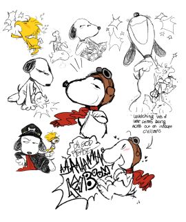 ambiguous_gender anal anal_sex animal_genitalia anthro avian beagle bird blood_from_ass blood_from_mouth blood_in_ass blood_in_mouth blush bodily_fluids canary canid canine canis cape clothing confident cutoffcutiemark dialogue domestic_dog duo emanata english_text eyewear finch genitals goggles hat headgear headwear heart_symbol hi_res hunting_dog laugh looking_pleasured male mammal military military_uniform newspaper onomatopoeia oscine passerine peanuts peanuts_worldwide_llc penetration penile penile_penetration penis pilot restraints scared scarf scent_hound size_difference slam slamming smile snoopy soldier sound_effects speech_bubble squeezing star tears text uniform warrior wildbrain woodstock woodstock_(peanuts)