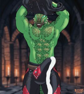 animated anthro argonian bethesda_game_studios bodily_fluids bulge cum cumshot dark_brotherhood ejaculation flexing genital_fluids genitals hi_res j450n2080 latex male microsoft muscular penis scalie skyrim solo the_elder_scrolls throbbing throbbing_bulge throbbing_penis tightsuit veezara