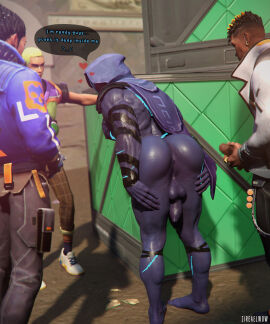 3d ass censored censored_anus censored_penis close-up flaccid flaccid_penis gay gay_orgy gekko_(valorant) homoerotic male male_only melanin multiple_boys multiple_males omen_(valorant) penis phoenix_(valorant) plump_ass presenting presenting_anus presenting_ass purple_body purple_penis purple_skin thick_ass valorant yoru_(valorant) zireael