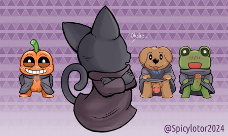 amphibian avian bigmi_nono bird canid canine canis dog_sorcerer_(google) domestic_cat domestic_dog felid feline felis female feral for_a_head frog froggy_(google) google google_doodle group halloween holidays imminent_rape magic_cat_academy male male/female mammal momo_(google) object_head owl pumpkin_sorcerer_(google) spicylotor weather_frog_(google)