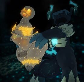 .f_9578 balls big_balls big_penis blush creeper_(minecraft) genitals glowing glowing_eyes hi_res huge_balls huge_cock male microsoft minecraft mojang penis vein veiny_balls veiny_penis warden_(minecraft) xbox_game_studios