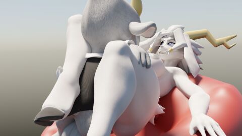 anal_sex antlers bean_bag blender_(software) butler_(pseudoregalia) goat_humanoid grey_fur leg_wrapped_around_partner lifted_by_self pogchampion019 pseudoregalia self_upload size_difference sybil_(pseudoregalia)