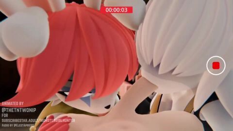 1boy 2girls 3d 3d_animation animated blowjob bunny_girl cock cum eleetapricot furry furry_female human in_heat_(game) looking_at_viewer marzicc misty_(in_heat) monsterbox opaluva penis poppi_(in_heat) pov precum shark_girl sound tagme thetntwonip video voice_acted