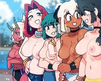 5girls daisy_(scott_malin) female katya_(scott_malin) lucia_(scott_malin) meisha mia_(scott_malin) nipples original original_character panties scott_malin tagme topless topless_female