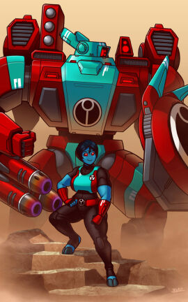 1girls alien alien_girl alien_humanoid battlesuit belt big_breasts blazbaros blue_body blue_hair blue_skin breasts commander dust dust_cloud female female_only fingerless_gloves firearm fit fit_female gloves gun guns hooves looking_away looking_to_the_side mecha military muscular muscular_female pose posing ranged_weapon red_eyes shield short_hair skin_tight soldier solo solo_female solo_focus strong strong_female tau thick_thighs warhammer_(franchise) warhammer_40k wide_hips