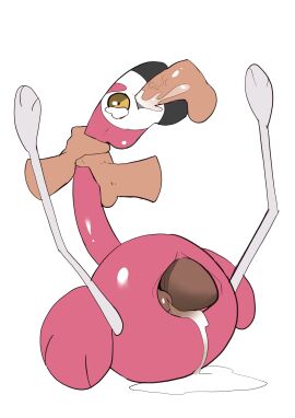 absurd_res anthro beak biped black_body bodily_fluids cervikalova cum cum_in_mouth cum_in_pussy cum_inside duo erection female female_penetrated flamigo gaping gaping_pussy generation_9_pokemon genital_fluids genitals hi_res looking_at_viewer male male/female male_penetrating male_penetrating_female nintendo oral oral_penetration penetration penile penile_penetration penis pink_body pokemon pokemon_(species) pussy sex simple_background tears white_background white_body