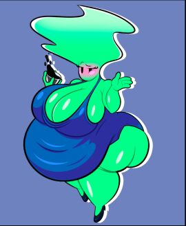 1girl 1girls 2d 2d_(artwork) 2d_artwork 4_fingers ass bbw belly big_ass big_belly big_breasts blue_background blue_dress blue_shoes blush blushed_face blushing blushing_at_viewer blushing_female breasts breasts_bigger_than_head chubby chubby_anthro chubby_belly chubby_female digital_art digital_drawing digital_drawing_(artwork) digital_media digital_media_(artwork) dress drunk drunk_female elemental_creature f'lata_flare_(minusbrush) fat fat_female female female_anthro female_focus female_only fetish fire_girl gigantic_ass gigantic_belly gigantic_breasts green_body green_skin huge_ass huge_belly huge_breasts large_ass large_belly large_breasts looking_at_viewer minusbrush morbidly_obese obese original original_character sexy sexy_body sexy_female