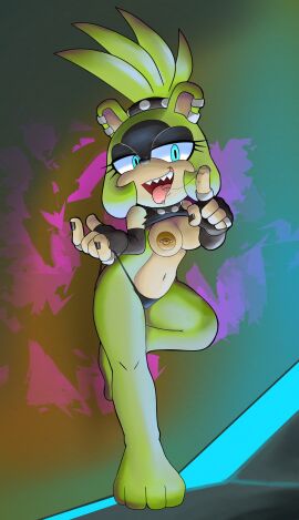 2022 4_toes 5_fingers afrosoricid anthro armwear big_breasts biped black_clothing black_nails black_panties black_underwear blue_eyes bodily_fluids bracelet breasts camel_toe cameltoe choker clothed clothing clothing_lift colored_nails digit_ring ear_piercing ear_ring elbow_gloves feet female finger_ring fingerless_gloves fingers full-length_portrait genitals gloves hair handwear hi_res idw_publishing jewelry leaning_on_wall looking_at_viewer mammal nails navel necklace neo_x6 nipple_piercing nipples panties partially_clothed piercing ponytail portrait pussy ring_piercing saliva_on_finger sega sharp_teeth shirt shirt_lift solo sonic_(series) sonic_the_hedgehog_(comics) sonic_the_hedgehog_(idw) sonic_the_hedgehog_(series) surge_the_tenrec sweat tail teeth tenrec toes tongue tongue_out topwear underwear