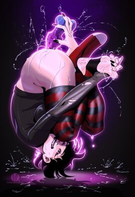 ass big_ass biting_lip dildo dress fangs feet female glowing hotel_transylvania krezniverse levitating levitation lipstick mavis_dracula painted_nails pussy pussy_juice thighhighs vampire vampire_girl