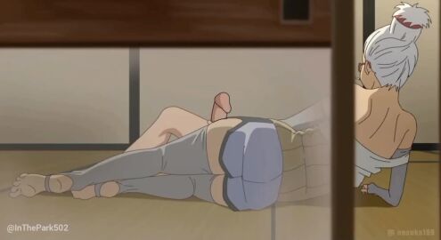 1boy 1girls artist_request ass ayase_seiko balls big_ass big_breasts big_butt black_hair breasts butt cigarette cowgirl_position cum dandadan female gilf hair handjob light-skinned_female light-skinned_male light_skin long_hair male masturbation nerd nipples penis pussy riding round_glasses sex short_hair tagme takakura_ken_(okarun) thighhighs vagina video white_hair