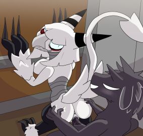 absurd_res android anus ass ass_grab avian butt_grab claws elevator female genitals hand_on_ass hand_on_butt hi_res horn interspecies machine male male/female nevrean penetration penis pussy robot shizameakanzatsu vaginal_penetration white_body yan_(character)