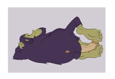 1_eye absurd_res american_dragon:_jake_long anthro anus aroused aroused_male balls big_toes bob-jiggles cyclops disney disney_channel erection fangs feet fur furry genitals hairy half-closed_eyes hand_on_head hand_on_penis hi_res holding_penis humanoid humanoid_feet humanoid_genitalia humanoid_hands looking_at_viewer looking_back lying male male_focus male_only narrowed_eyes on_side overweight overweight_male penis plantigrade purple_body purple_fur rear_view relaxing rounded_ears simple_background slightly_chubby slightly_chubby_male spread_legs spreading stan_lipkowski teeth toes toes_on_penis troll_(mythology)