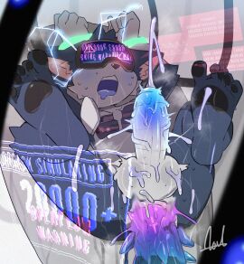 1boy 2024 absurd_res anal anal_orgasm anal_sex anthro balls biped bodily_fluids bondage bound cheek_tuft countershade_face countershade_torso countershading cum cumshot dildo dildo_in_ass dildo_insertion domestic_cat ejaculation electricity english_text erection facial_tuft felid feline felis foreskin fucking_machine genital_fluids genitals glans grey_body hands-free hi_res humanoid_genitalia humanoid_penis inner_ear_fluff looking_pleasured machine male male_only mammal naked nude object_in_ass open_mouth orgasm pawpads penetration penis sex_machine sex_toy sex_toy_in_ass sex_toy_insertion solo suspension suspension_bondage sweat teeth text tongue tuft uncircumcised visor white_body white_countershading wuirnad