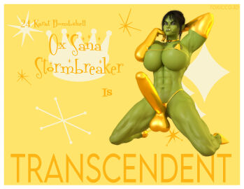 1futa 3d abs areola_slip balls balls_in_panties bedroom_eyes bikini black_hair breasts canon_futa choker cock cock_sleeve_(clothes) ear_piercing earrings elbow_gloves english_text erection eyeshadow futa_only futanari gold_bikini gold_choker golden_bikini golden_high_heels green_skin high_heels huge_breasts huge_cock huge_penis intersex large_breasts looking_at_viewer makeup male male_symbol mars_symbol muscular muscular_arms muscular_futa muscular_legs on_side orc orc_futa ox'sana_stormbreaker_(toxiccg3d) penis penis_in_panties pinup purple_eyes solo solo_futa toxiccg3d transgender tusks