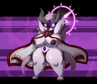 2022 anthro areola avian big_breasts bird breasts clothing conditional_dnp digital_media_(artwork) evos female fingers furry hi_res looking_at_viewer nipple_dip nipples non-mammal_nipples original original_character owl purple_eyes solo suirano