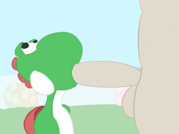 2d_animation ambiguous_gender animated anthro big_penis body_part_in_mouth deepthroat duo faceless_character faceless_male fellatio genitals human interspecies male male/ambiguous mammal mario_(series) nintendo nude nude_male oral oral_penetration penetration penile penis penis_in_mouth sex short_playtime wholle yoshi