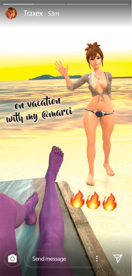 3d 3d_render beach bikini bikini_bottom bikini_top blender blender3d blender_cycles day dota dota2girls dota_2 drow drow_ranger instagram instagram_story marci marci_(dota) render sea seaside sosiskaba6y wet wet_body wet_clothes wet_clothing wet_skin