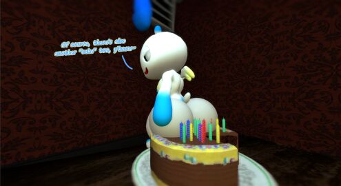 1boy 3d antenna antennae ass bedroom_eyes big_ass birthday birthday_cake black_sclera cake cake_sitting candle candles cattyfeesh chao_(sonic) dialogue english_dialogue english_text erect_penis erection food food_play foodplay hand_on_ass hand_on_butt heart hero_chao horny indoors inside looking_back male male_only nipples nude open_mouth open_smile penis plate seducing seducing_viewer seductive sfm sitting sitting_down sitting_on_cake smile solo solo_male sonic_(series) sonic_the_hedgehog_(series) source_filmmaker table tail talking talking_to_viewer text vent white_body white_pupils wings