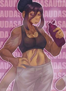 1girls anthro bloons_tower_defense cleavage female female_only fit fit_female fully_clothed gym_clothes haplorhine krenia_(artist) monkey muscular muscular_anthro muscular_female primate sauda solo tagme