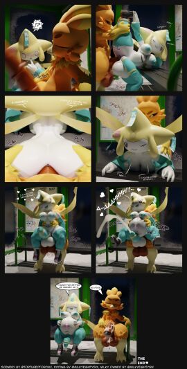 3d 3d_(artwork) absurd_res anal anal_sex animal_genitalia animal_penis anthro anus arm_warmers armwear ass balls beak bench black_sclera blue_tongue bodily_fluids boots bouncing_balls bouncing_breasts bra breasts brown_eyebrows bus_stop circle_eyebrows closed_eyes clothing comic cum cum_drip cum_dripping_from_penis cum_in_ass cum_inside cum_on_balls depth_of_field detailed_background dialogue digital_media_(artwork) doggy_style dripping duo ejaculation english_text equine_genitalia equine_penis eyebrows first_person_view footwear from_behind_position fur futa/male futanari generation_3_pokemon genital_fluids genitals hand_on_ass hand_on_butt hands_on_belly hands_on_waist head_feathers heart_eyes heart_symbol hi_res inflation intersex intersex/male jirachi leg_glider_position legendary_pokemon legwear male map markings milky_(milkyeightysix) moan motion_blur motion_lines mythical_pokemon navel neck_tuft night nintendo nipples nude onomatopoeia open_mouth orange_body orange_fur outside penetration penis pokemon pokemon_(species) puffy_anus pupils purple_eyes raised_leg sex shaking shivering shocked short_stack sitting smile snow socks sound_effects speech_bubble sports_bra stomach_bulge street swinging_penis text thick_thighs thigh_highs thigh_socks tongue torchic torchy torturedtorchic tuft underwear watermark white_body white_pupils