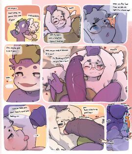 anthro arrow_sign arthropod big_penis blush blush_lines bodily_fluids bottomless carrying_another carrying_over_shoulder carrying_partner clothed clothing comic deepthroat duo english_text erection eyewear face_fucking fellatio femboy forced_oral fur furry genitals glasses haplorhine heart_symbol heterochromia hi_res huge_cock humanoid_genitalia humanoid_penis insects legwear lepidopteran male male/male mammal moki_(mokimonky) monkey moth nacho_(nachokokoni) namu_(artist) nervous onomatopoeia oral oral_penetration penetration penile penis penis_on_face penis_shadow pinned_to_bed primate purple_body purple_fur restrained restrained_arms sex sound_effects sweat sweatdrop text thick_penis thigh_highs throat_fuck thrusting thrusting_into_mouth tongue tongue_out unzipped vein veiny_penis white_body white_fur wings zipper